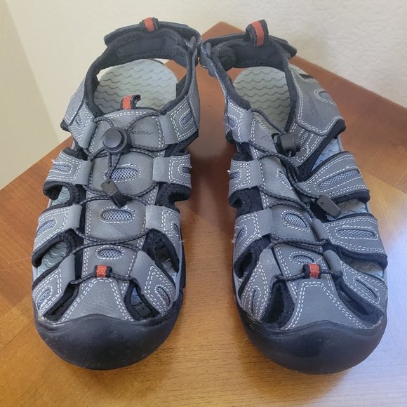 Men's Eddie Bauer Tommy Slip-On Grey Bump Toe Sandals - Picture 2 of 15